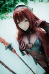 bodysuit bra cosplay fate/grand_order hairband panties purple_hair saku scathach_(fate/grand_order) shadow_queen spear rating:Safe score:0 user:nil!