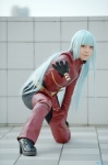 blue_hair bodysuit boots chaps cosplay gloves hachimaru jacket king_of_fighters kula_diamond rating:Safe score:1 user:nil!