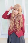 aisaka_taiga blazer blonde_hair blouse caramel_eyes cosplay hiokichi pleated_skirt skirt toradora! rating:Safe score:0 user:pixymisa