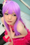 cosplay flower garter_belt namada original purple_hair qipao ruffles thighhighs zettai_ryouiki rating:Safe score:3 user:nil!