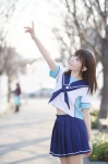 anegasaki_nene cosplay love_plus myumyu pleated_skirt sailor_uniform school_uniform skirt rating:Safe score:1 user:nil!