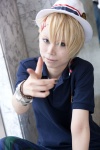 blonde_hair capri_pants cosplay genderswap hat polo_shirt shizuki_minato sho_kurusu uta_no_prince-sama rating:Safe score:0 user:pixymisa
