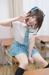 amami_haruka blouse cosplay idolmaster kneesocks myumyu pantyhose pleated_skirt school_uniform sheer_legwear skirt tie twintails rating:Safe score:0 user:nil!
