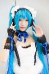 blue_hair bodice cosplay fingerless_gloves gloves hairband hatsune_miku headphones ribbon_tie tatsuki_(ii) twintails vocaloid rating:Safe score:0 user:pixymisa