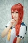 ahoge atsuki cosplay i-168_(kantai_collection) kantai_collection ponytail red_hair sailor_uniform school_uniform rating:Safe score:0 user:nil!