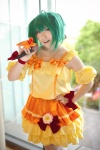 ahoge cosplay green_hair macross macross_frontier microphone miniskirt ranka_lee skirt tank_top thighhighs toujou_ren rating:Safe score:0 user:nil!