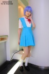 ayanami_rei blue_hair cosplay jumper kanna_hasuki neon_genesis_evangelion sailor_uniform school_uniform socks rating:Safe score:0 user:nil!