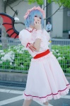 blouse blue_hair cosplay hat remilia_scarlet sakuragi_mui skirt socks touhou wings rating:Safe score:3 user:nil!
