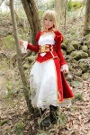 blonde_hair boots braid cosplay detached_sleeves dress fate/series fate/stay_night kamui_arisa red_moon saber rating:Safe score:0 user:nil!