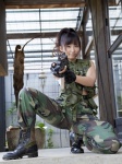 boots croptop fingerless_gloves gloves gun military_uniform offense_&_defense ponytail tank_top trousers vest yoshiki_risa rating:Safe score:0 user:nil!