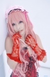 cinnamon_roll_(vocaloid) cleavage corset cosplay gloves hairband hisyou megurine_luka pink_hair vocaloid rating:Safe score:0 user:nil!