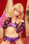 bikini_top boa cleavage cosplay jacket macross macross_frontier microphone multi-colored_hair sachi_budou sheryl_nome shorts swimsuit thighhighs rating:Safe score:2 user:nil!