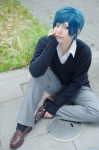 blue_hair cardigan cosplay crossplay dress_shirt hori-san_to_miyamura-kun rinto school_uniform tanihara_makio trousers rating:Safe score:0 user:nil!