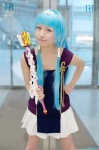 blue_hair cosplay hairband ibara kannagi nagi pleated_skirt skirt tank_top wand rating:Safe score:1 user:nil!