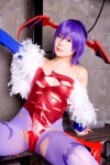 bodysuit cleavage cosplay detached_sleeves head_wings lilith_aensland pantyhose purple_hair tamashi_no_mayoigo torn_clothes vampire_(game) wings yuuki_sayo rating:Safe score:0 user:nil!