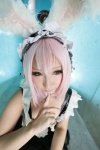 animal_ears bunny_ears cosplay dress headphones nitro_super_sonic pink_hair saku super_soniko rating:Safe score:0 user:nil!