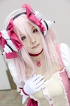 choker cosplay dress gloves hairbows headphones hiiragi_yukino nitro_super_sonic pink_hair super_soniko rating:Safe score:0 user:pixymisa