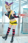 blonde_hair boots cosplay detached_sleeves halter_top head_wings kagamine_rin katsuki_raimu pitchfork pretty_panties_akuma_rin_(vocaloid) shorts tail thighhighs twintails vocaloid rating:Safe score:2 user:nil!
