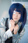 blouse blue_hair chuunibyou_demo_koi_ga_shitai! cosplay eyepatch hair_ribbon kinchan side_ponytail takanashi_rikka vest rating:Safe score:0 user:nil!