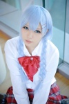blouse blue_hair cosplay girlfriend_beta murakami_fumio pleated_skirt school_uniform shinoyama_syatyou skirt twin_braids rating:Safe score:0 user:nil!