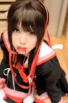 cosplay final_approach hair_ribbons kipi masuda_shizuka mouth_hold school_uniform rating:Safe score:2 user:darkgray