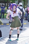 cosplay ebisuzawa_kurumi fingerless_gloves gakkou_gurashi! hair_ribbons kneepads pleated_skirt purple_hair sailor_uniform school_uniform skirt socks twintails yuni_(ii) rating:Safe score:0 user:nil!