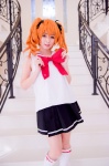 asami_uki cosplay hair_ribbons hikaru_(pleiades) hokago_no_pleiades orange_hair pleated_skirt sailor_uniform school_uniform skirt twintails rating:Safe score:2 user:xkaras