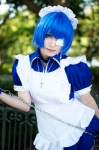 apron blue_hair choker cosplay dress eyepatch hairband handcuffs ikkitousen iori maid maid_uniform ryomou_shimei rating:Safe score:1 user:nil!