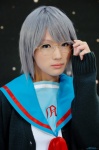 cardian cosplay glasses nagato_yuki rin sailor_uniform school_uniform silver_hair suzumiya_haruhi_no_yuuutsu rating:Safe score:0 user:nil!