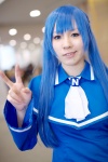 blouse blue_hair cosplay imaichi_moe_nai_musume kobe_shinbun scarf_tie school_uniform skirt yomogi_yue rating:Safe score:0 user:pixymisa