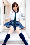 blouse kamata_hiroko kneesocks pleated_skirt school_uniform skirt skirt_lift tie rating:Safe score:0 user:nil!