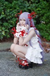 al_azif cosplay demonbane dress purple_hair ribbons socks yuzuki_aya_(ii) rating:Safe score:0 user:nil!