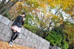 coat fall leaves miniskirt plaid sakurai_hinoki skirt sweater thighhighs rating:Safe score:2 user:nil!