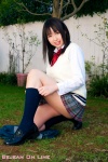 blouse bookbag kneesocks minamoto_yuki pleated_skirt school_uniform skirt sock_pull sweater_vest rating:Safe score:0 user:nil!