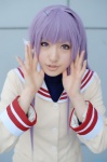 clannad cosplay fujibayashi_kyou purple_hair sailor_uniform saya school_uniform rating:Safe score:1 user:nil!