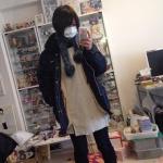 denim iiniku_ushijima iphone jacket jeans scarf self-shot surgical_mask sweater rating:Safe score:5 user:nil!