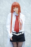blouse cosplay lab_coat makise_kurisu pantyhose red_hair rinami shorts steins;gate tie rating:Safe score:2 user:nil!