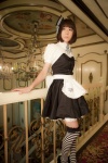 apron asai_mami blouse corset cosplay hat maid maid_mix maid_uniform miniskirt original skirt striped thighhighs zettai_ryouiki rating:Safe score:0 user:nil!