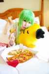 bed bottomless cc cheese-kun code_geass cosplay dress_shirt green_hair mosaic_kakera pantyhose tatsuki rating:Safe score:0 user:nil!