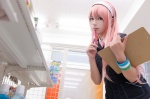 blouse cosplay familymart hairband megurine_luka pink_hair tie vocaloid wristband yu rating:Safe score:0 user:nil!
