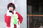ahoge chouka cosplay gloves idolmaster kikuchi_makoto plaid santa_costume vest rating:Safe score:0 user:nil!