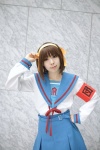 cosplay hairband hair_ribbons onagi_mayu pleated_skirt sailor_uniform school_uniform skirt suzumiya_haruhi suzumiya_haruhi_no_yuuutsu rating:Safe score:0 user:nil!