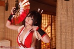 cleavage cosplay fan gauntlets hairbow kimono king_of_fighters kunoichi saku shiranui_mai rating:Safe score:0 user:nil!