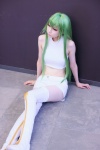 boots cc code_geass cosplay croptop green_hair houtou_singi midriff pantyhose shorts rating:Safe score:1 user:Log