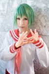 <3 ari cosplay green_hair iwasaki_minami lucky_star miniskirt pleated_skirt sailor_uniform school_uniform skirt rating:Safe score:0 user:nil!