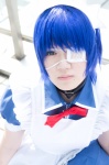 apron blue_hair bowtie choker cosplay eyepatch hairband ikkitousen maid maid_uniform ryomou_shimei yuyuki rating:Safe score:0 user:pixymisa