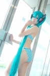 aqua_hair bikini cosplay hair_ribbons hatsune_miku headset swimsuit twintails utateika-na vocaloid rating:Safe score:1 user:pixymisa