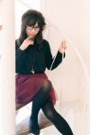 black_legwear blouse glasses hat koyomi necklace pantyhose tiered_skirt rating:Safe score:1 user:pixymisa