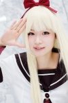 blonde_hair cosplay dress hairbow jacket kii_anzu school_uniform toshino_kyoko yuruyuri rating:Safe score:0 user:pixymisa