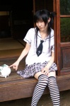 arimura_miu costume school_uniform striped thighhighs twintails rating:Safe score:0 user:nil!
